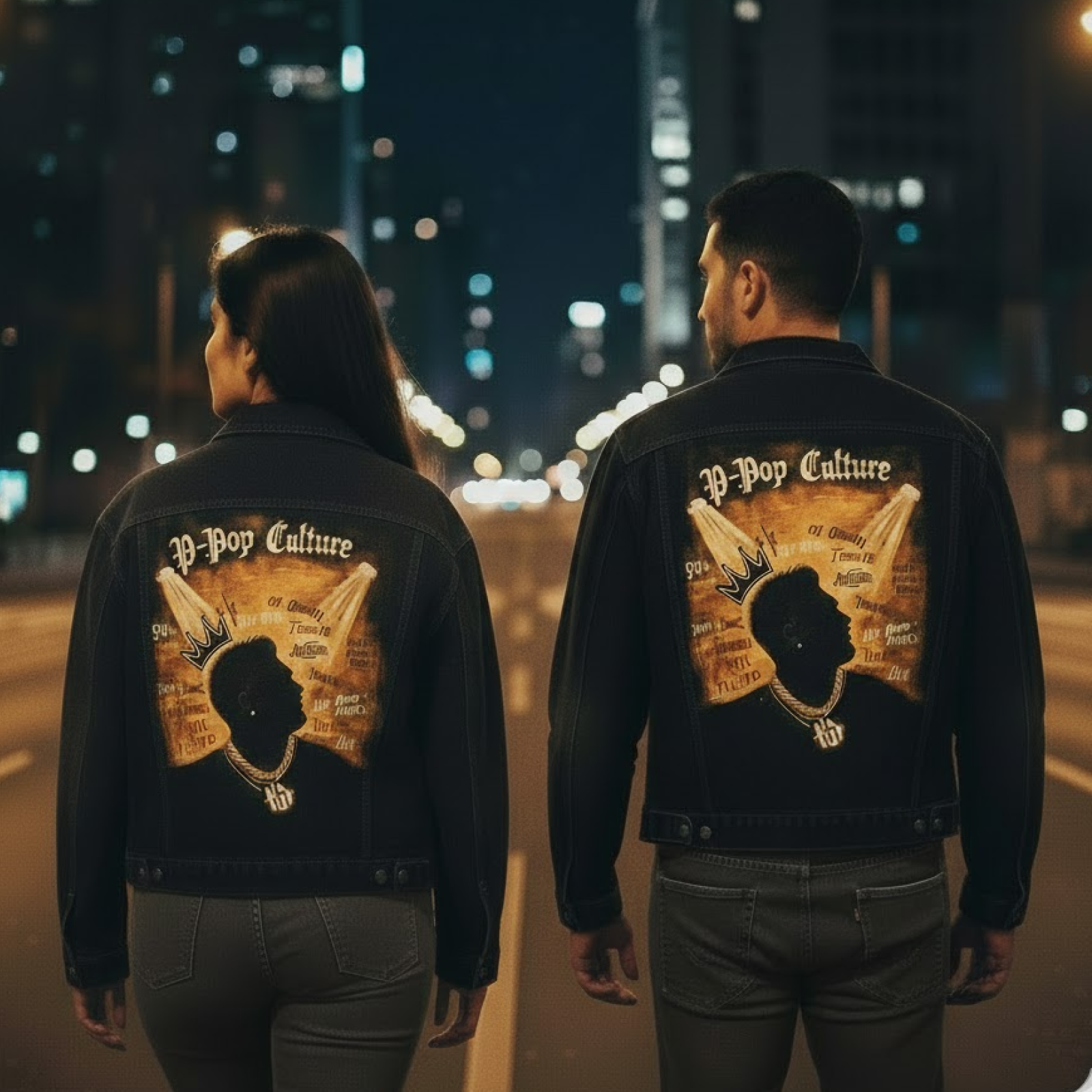 P pop culture Handpainted jacket