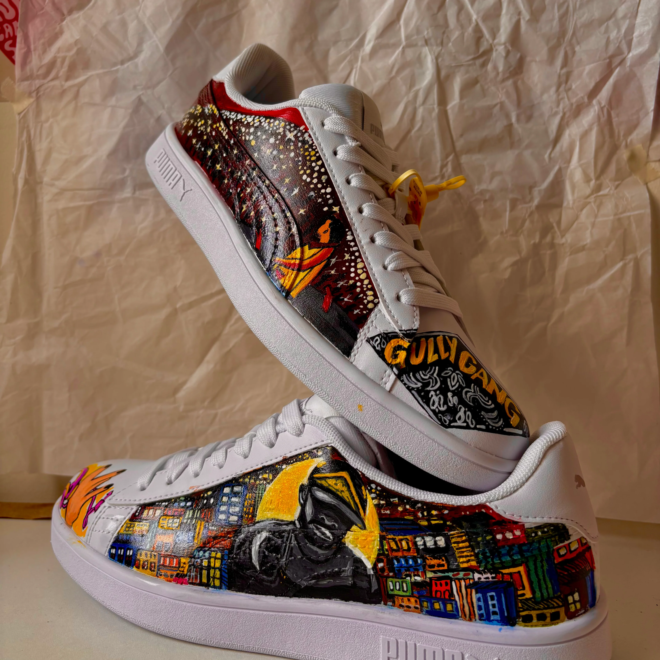 "DIVINE" themed Handpainted sneakers