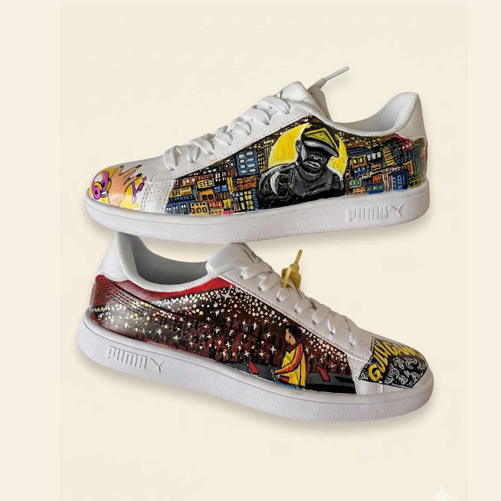 "DIVINE" themed Handpainted sneakers