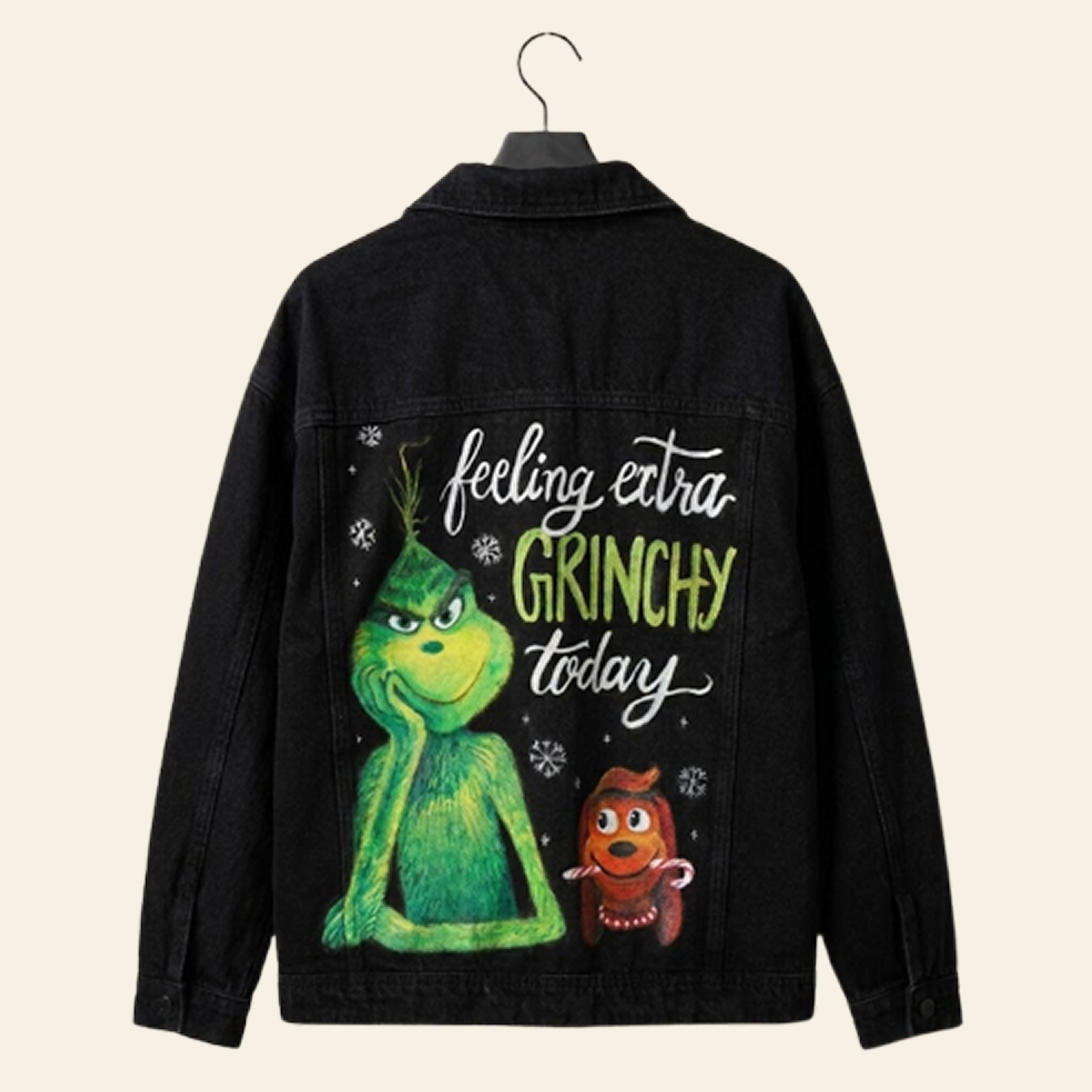 "The Grinch" themed Handpainted jacket