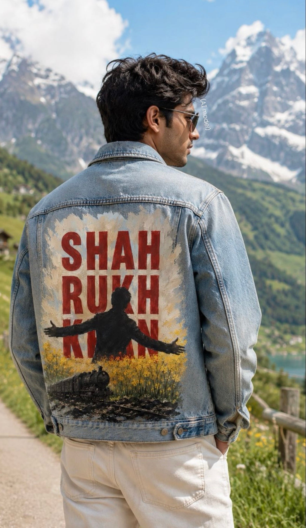 "Shah rukh Khan - Iconic DDLJ" Handpainted jacket