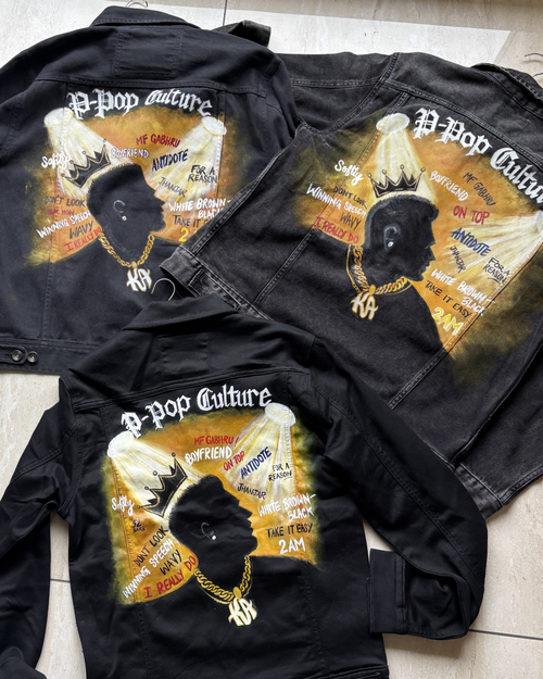 P pop culture Handpainted jacket