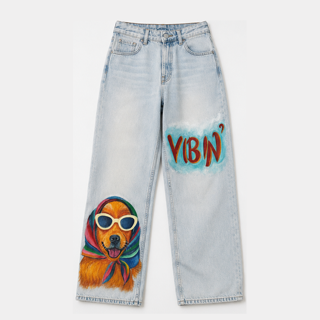 Custom Handpainted Jeans | Dog edition