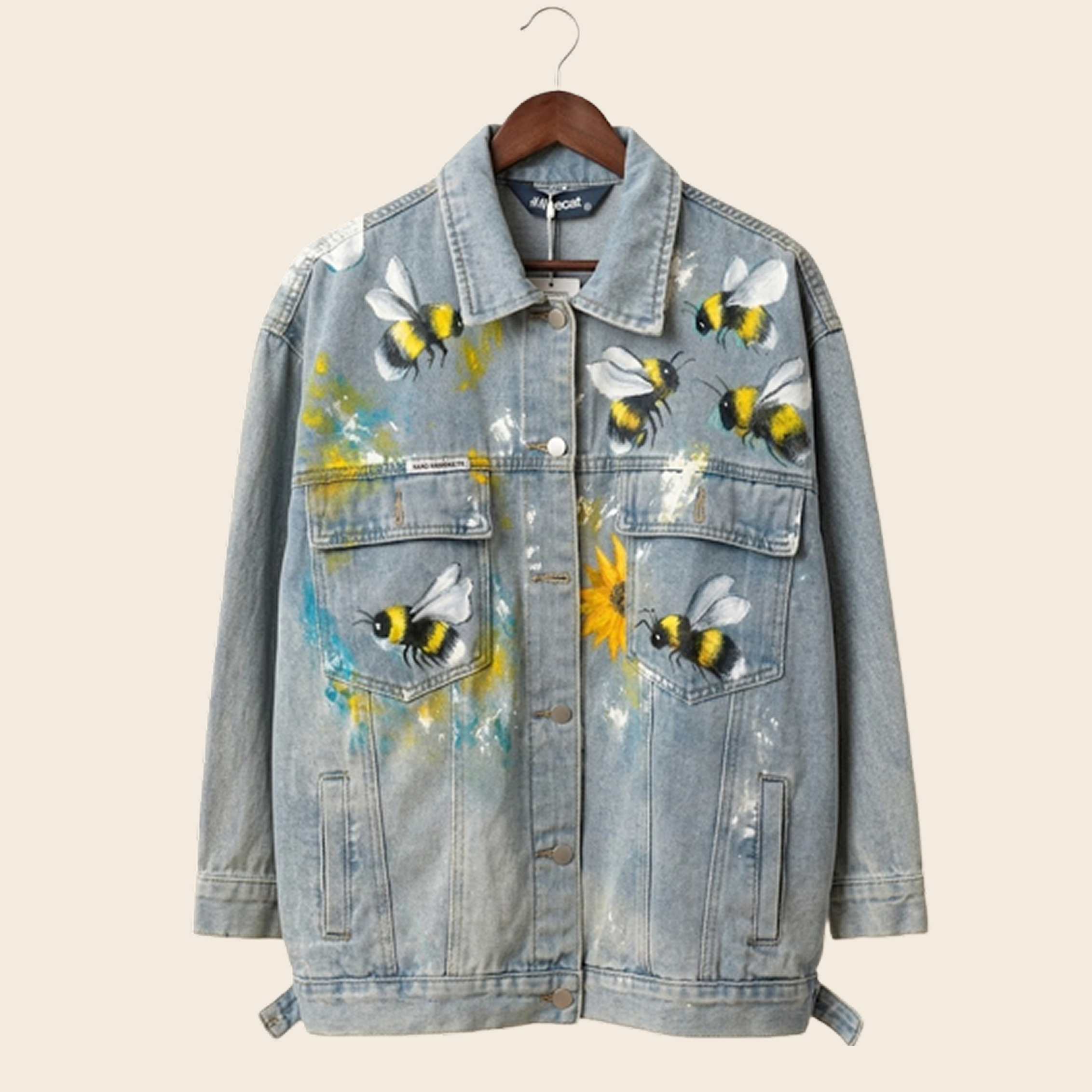 "Sunflower & Bees" Handpainted jacket