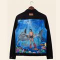 "Shark diver" Handpainted jacket